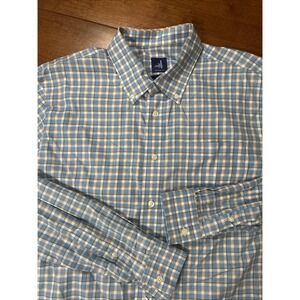 Johnnie O Button Down Shirt Men's Size Largeong Sleeve Blue Checkered